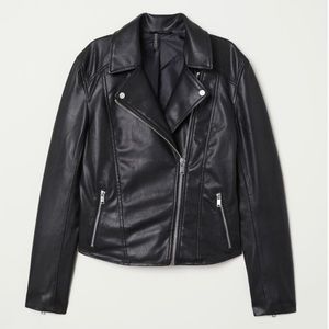 H&M Faux Leather Moto Jacket size 14